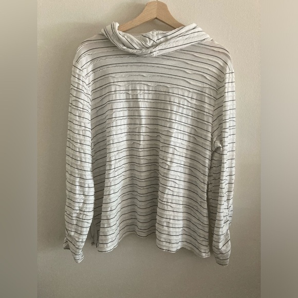 Habitat Striped Cowl Neck Top Textured Layered Lagenlook Large - Picture 7 of 8